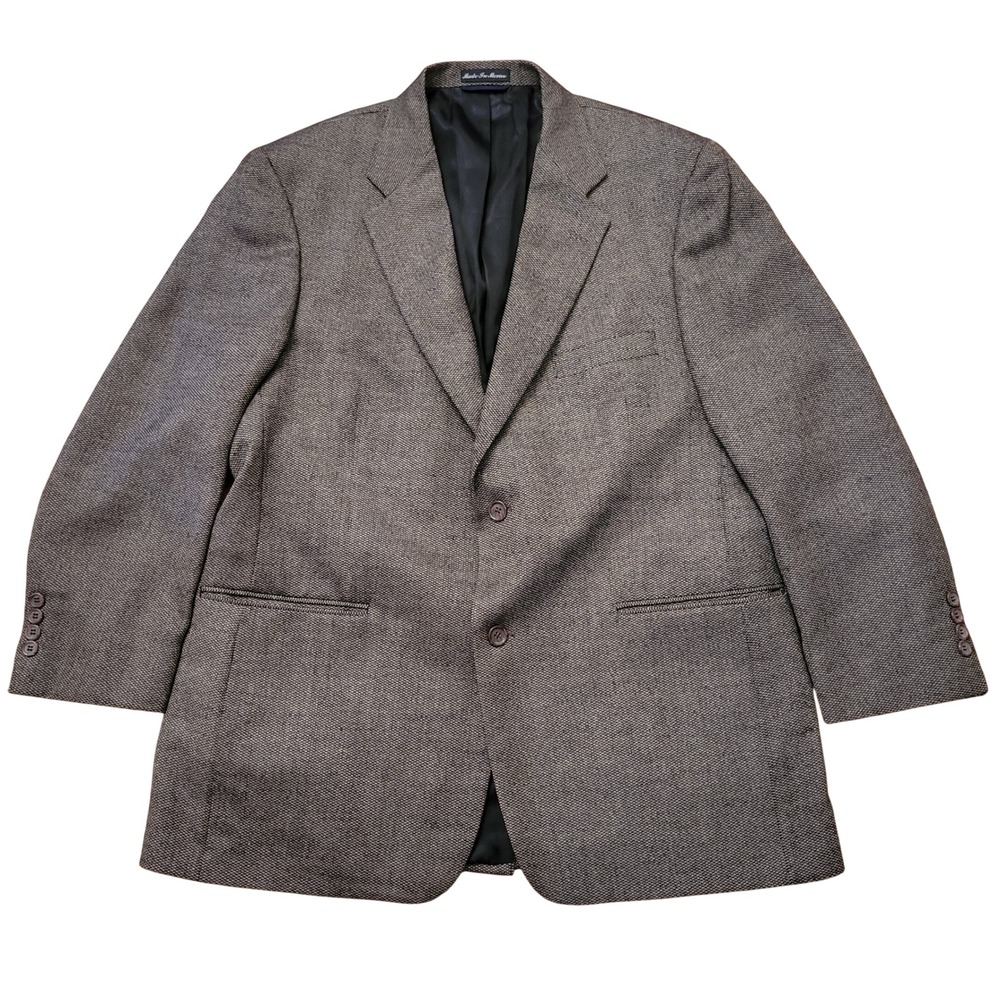 Oak Creek 44R Blazer Grey Brown‎ Lambswool 2-Button Sport Coat Jacket Preppy